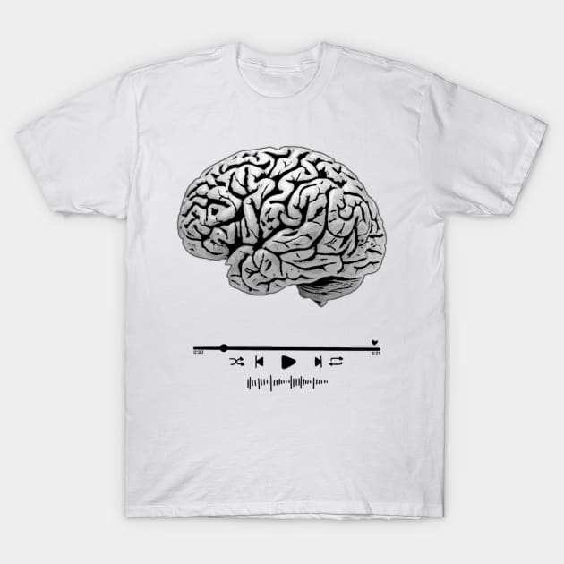 Brain over heart, brains, thinker, overthinking, smart, intelligent, aesthetic, vintage, retro, dark T-Shirt by AGRHouse